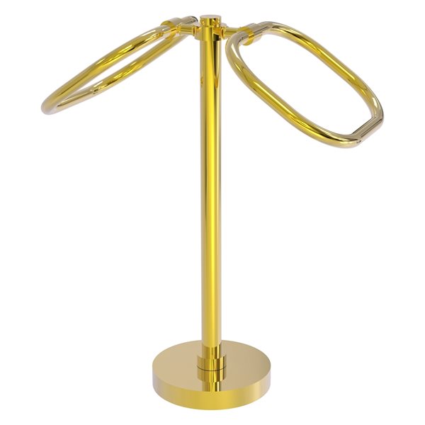 Allied Brass Polished Brass Double Freestanding Floor Towel Ring
