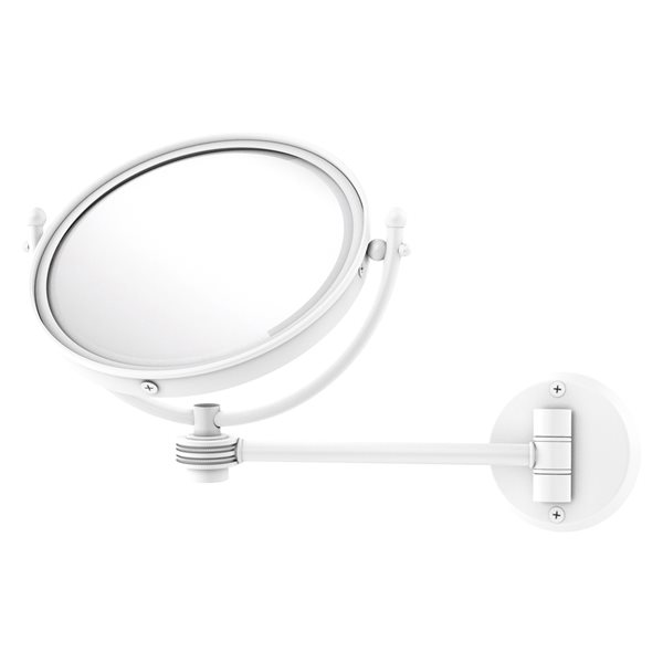 Allied Brass 11-in Matte White Double-Sided Magnifying Wall-Mounted Vanity  Mirror RONA
