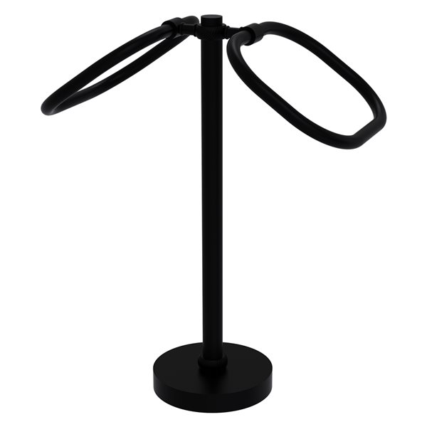 Allied Brass Matte Black Freestanding Floor Towel Ring