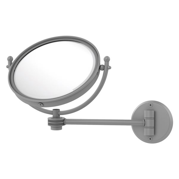Allied Brass 11-in Matte Grey Double-Sided Magnifying Wall-Mounted Vanity Mirror