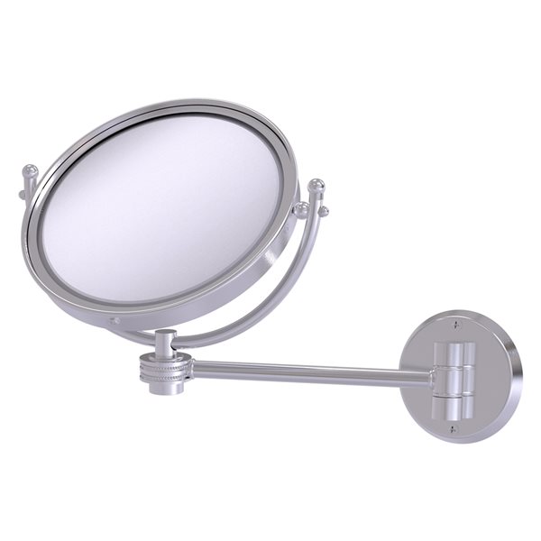 Allied Brass 11-in Satin Chrome Double-Sided Magnifying Wall-Mounted Vanity Mirror
