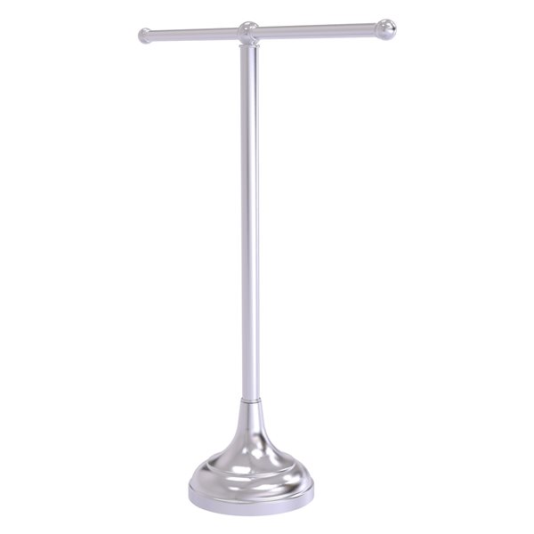 Allied Brass Satin Chrome Double Freestanding Countertop Towel Holder