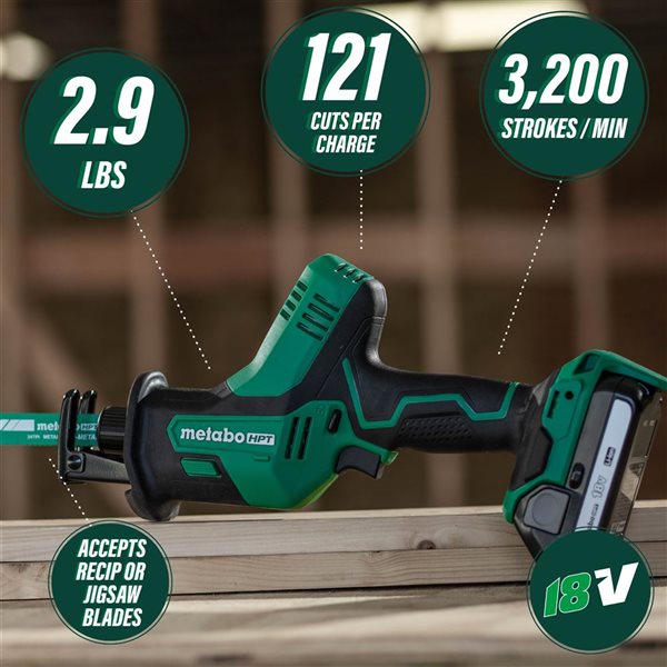 Metabo HPT 18 V Variable Speed Cordless Reciprocating Saw