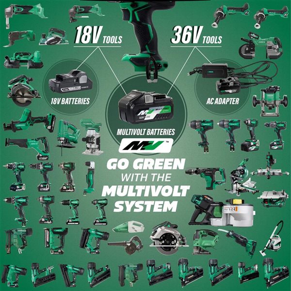 Meule à rectifier les matrices Metabo HPT de 2 po, 18 V MultiVolt, sans balais et sans fil avec interrupteur à glissière