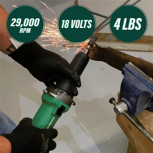 Meule à rectifier les matrices Metabo HPT de 2 po, 18 V MultiVolt, sans balais et sans fil avec interrupteur à glissière