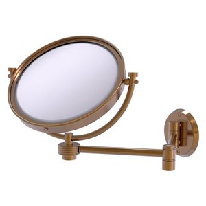 Allied Brass 18-in x 10-in Double-Sided Magnifying Wall-Mounted Brushed Bronze Vanity Mirror