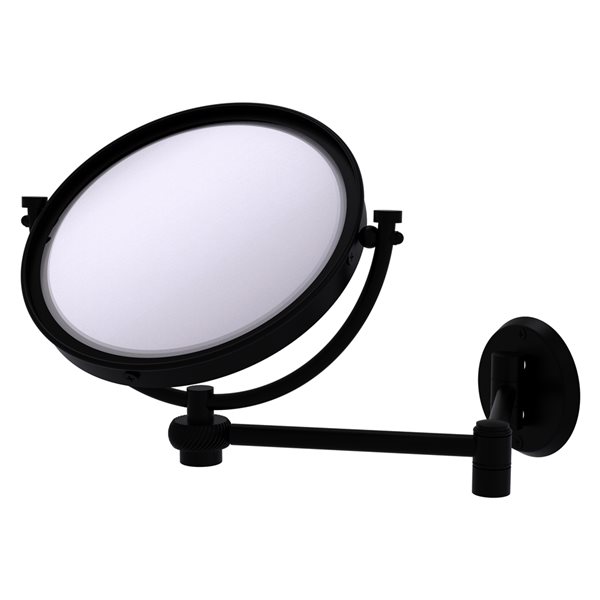 Allied Brass 18-in x 10-in Magnifying Double-Sided Wall-Mounted Vanity Mirror - Matte Black