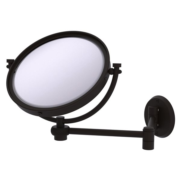 Allied Brass 18-in x 10-in Oil-Rubbed Bronze Double-Sided Magnifying Wall-Mounted Vanity Mirror