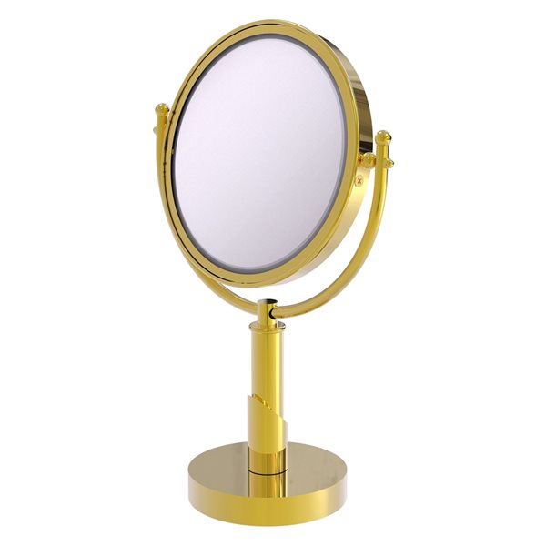 Allied Brass Soho 8-in x 15-in Polished Brass Double-Sided Magnifying Countertop Vanity Mirror Allied Brass Soho 8-in x 15-in Polished Brass Double-Sided Magnifying Countertop Vanity Mirror