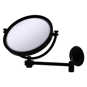 Allied Brass 18-in x 10-in Double-Sided Matte Black Magnifying Wall-Mounted Vanity Mirror