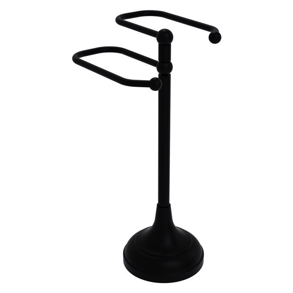 Allied Brass Matte Black Freestanding Countertop Towel Ring