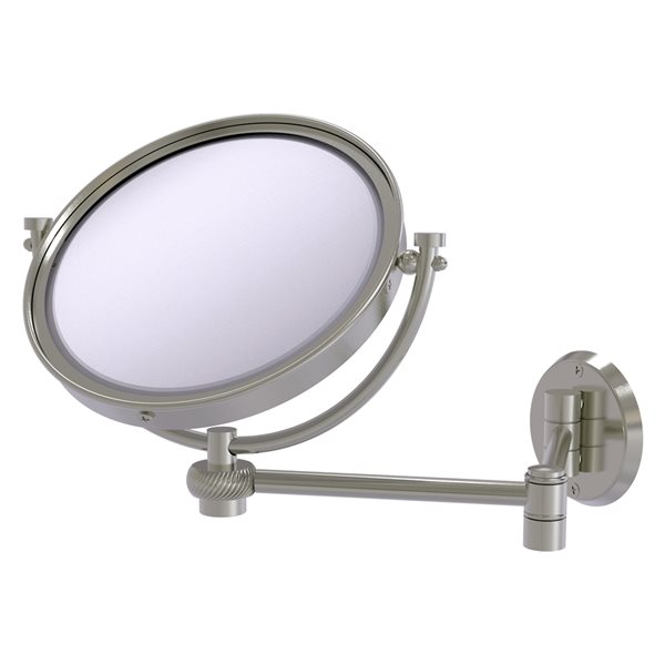 Allied Brass 18-in x 10-in Satin Nickel Double-Sided Magnifying Wall-Mounted Vanity Mirror