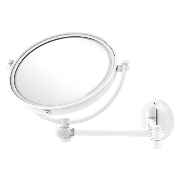 Allied Brass Matte White 18-in x 10-in Wall Mount Double-Sided Magnifying Vanity Mirror