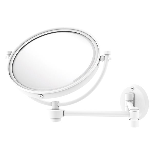 Allied Brass 18-in x 10-in Double-Sided Magnifying Wall-Mounted Vanity  Mirror - Matte White