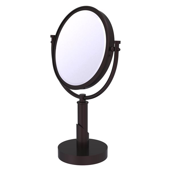 Allied Brass Tribecca Antique Bronze 11-in x 15-in Double-Sided Magnifying Countertop Vanity Mirror