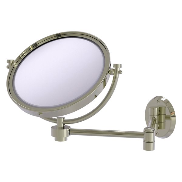 Allied Brass 18-in x 10-in Polished Nickel Double-Sided Magnifying Wall Mount Vanity Mirror