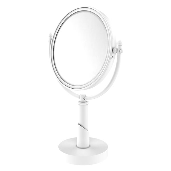 Allied Brass Soho Matte White 11-in x 15-in Double-Sided Magnifying Countertop Vanity Mirror
