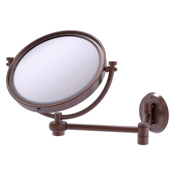Allied Brass 18-in x 10-in Wall-Mounted Double-Sided Magnifying Vanity Mirror - Antique Copper