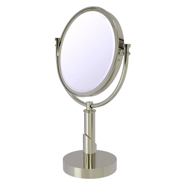 Allied Brass Tribecca Polished Nickel 11-in x 15-in Double-Sided Magnifying Countertop Vanity Mirror