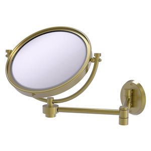 Allied Brass 18-in x 10-in Wall-Mounted Satin Brass Double-Sided Magnifying Vanity Mirror