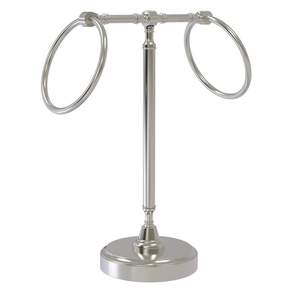 Allied Brass Retro Wave Satin Nickel Freestanding Countertop Towel Ring