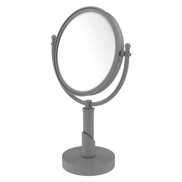 Allied Brass Soho Matte Grey 11-in x 15-in Double-Sided Magnifying Countertop Vanity Mirror