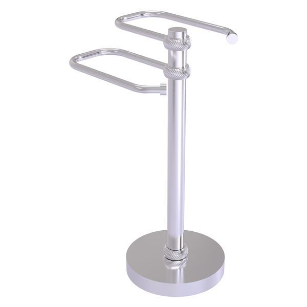 Allied Brass Freestanding Countertop Satin Chrome Double Towel Ring