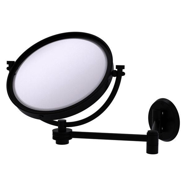 Allied Brass 18-in x 10-in Double-Sided Magnifying Matte Black Wall-Mounted Vanity Mirror