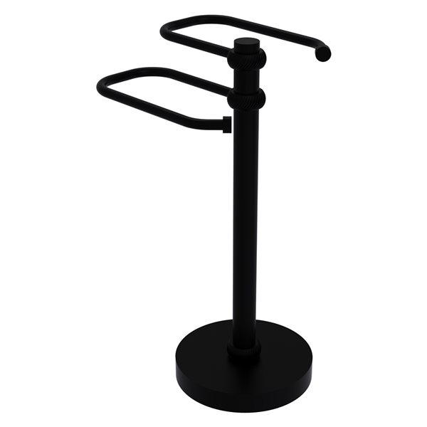 Allied Brass Freestanding Countertop Matte Black Double Towel Ring