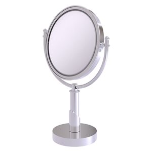 Allied Brass Soho 11-in x 15-in Satin Chrome Double-Sided Magnifying Countertop Vanity Mirror