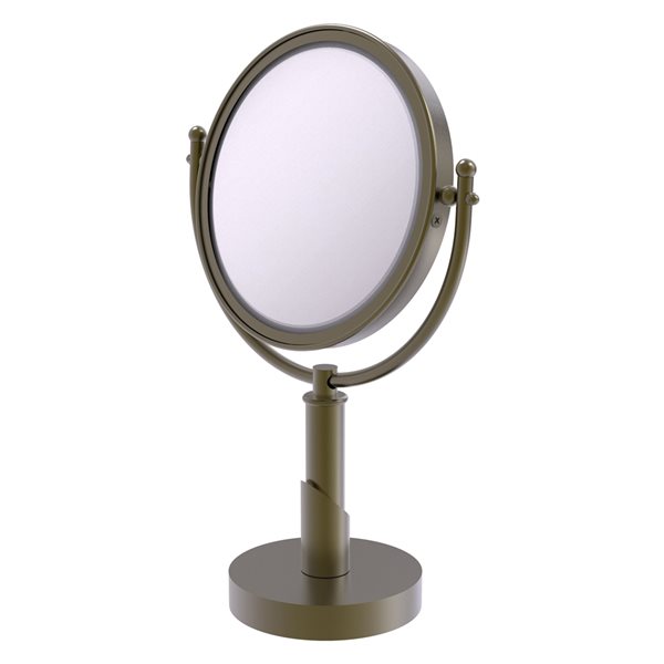 Allied Brass Soho Antique Brass 11-in x 15-in Double-Sided Magnifying Countertop Vanity Mirror