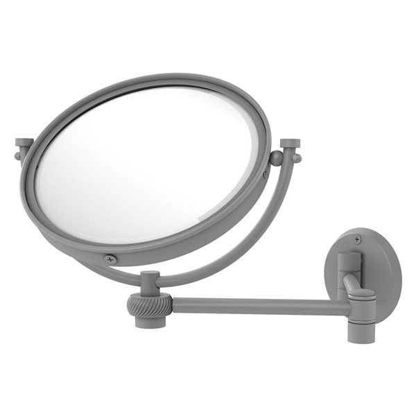 Allied Brass 18-in x 10-in Matte Grey Double-Sided Magnifying Wall-Mounted Vanity Mirror