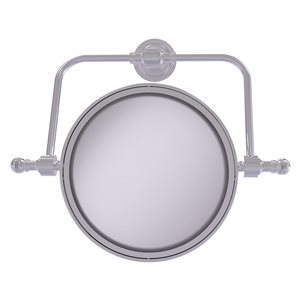 Allied Brass Retro Dot 8-in x 8-in Satin Chrome Double-Sided Magnifying Wall-Mounted Vanity Mirror - 4X Magnification