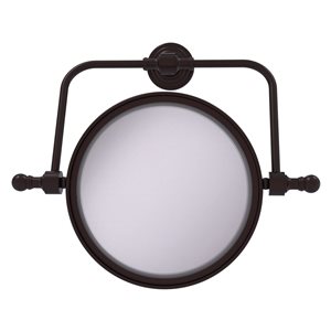 Allied Brass Retro Wave 8-in x 8-in Antique Bronze Double-Sided Magnifying Wall-Mounted Vanity Mirror - 4X Magnification