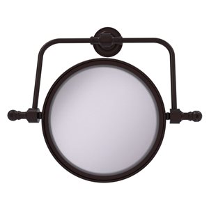 Allied Brass Retro Dot 8-in x 8-in Antique Bronze Double-Sided Magnifying Wall-Mounted Vanity Mirror - 5X Magnification