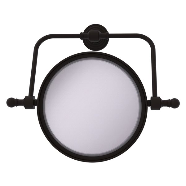 Allied Brass Retro Wave 8-in x 8-in Oli-Rubbed Bronze Double-Sided Magnifying Wall-Mounted Vanity Mirror - 5X Magnification