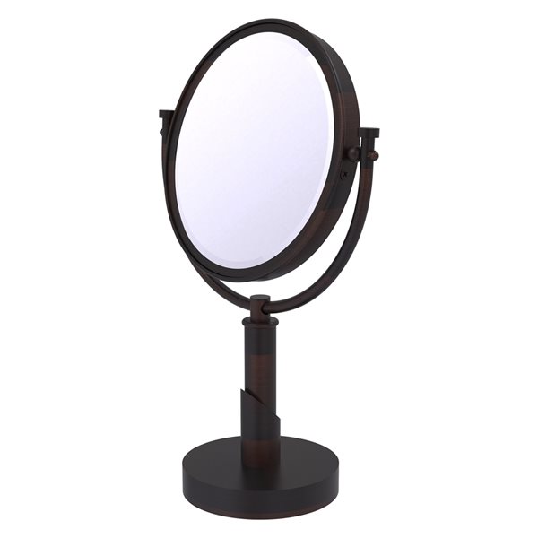 Allied Brass Tribecca 8-in x 15-in Bronze Double-Sided Magnifying Countertop Vanity Mirror - 3X Magnification