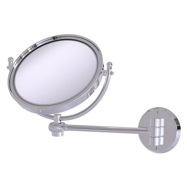 Allied Brass 11-in x 10-in Polished Chrome Double-Sided Magnifying Wall-Mounted Vanity Mirror - 5X Magnification