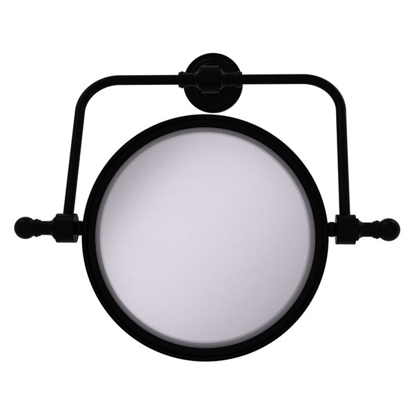 Allied Brass Retro Wave 8 In X, Wall Mounted Shaving Mirror With Light Black
