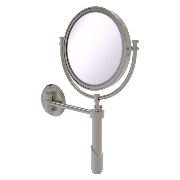 Allied Brass Tribecca 11-in x 15-in Satin Nickel Double-Sided Magnifying Wall-Mounted Vanity Mirror - 3X Magnification