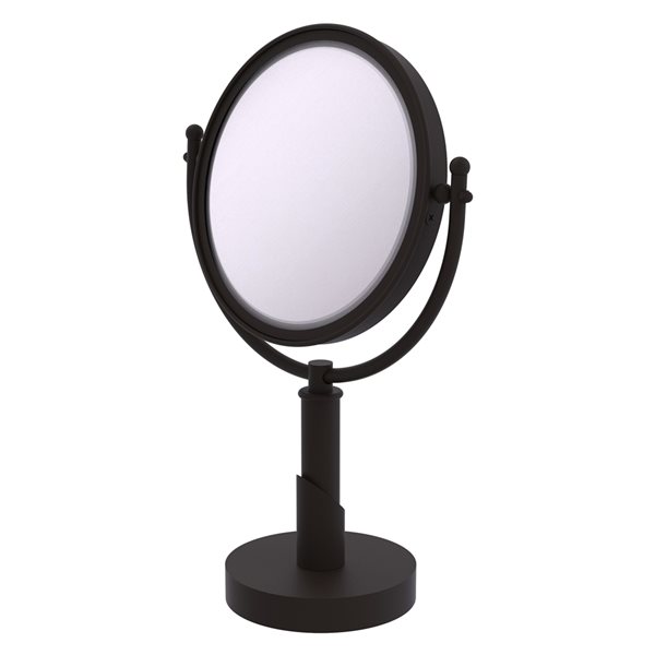 Allied Brass Soho 11-in x 15-in Oli-Rubbed Bronze Double-Sided Magnifying Countertop Vanity Mirror - 3X Magnification