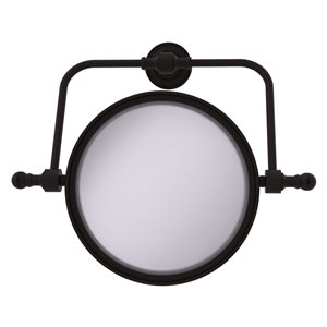 Allied Brass Retro Dot 8-in x 8-in Oil-Rubbed Bronze Double-Sided Magnifying Wall-Mounted Vanity Mirror - 5X Magnification