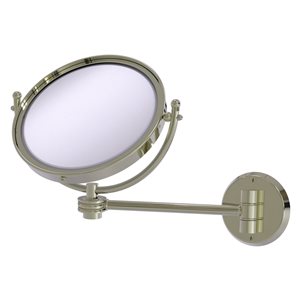 Allied Brass 11-in x 10-in Polished Nickel Double-Sided Magnifying Wall-Mounted Makeup Mirror - 5X Magnification