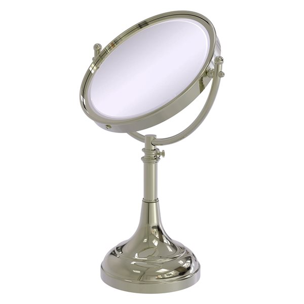 Allied Brass 8-in x 23 1/2-in Polished Nickel Double-Sided Magnifying Countertop Vanity Mirror - 4X Magnification