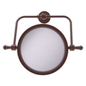Allied Brass Retro Dot 8-in x 8-in Antique Copper Double-Sided Magnifying Wall-Mounted Vanity Mirror - 4X Magnification