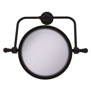 Allied Brass Retro Wave 8-in x 8-in Oli-Rubbed Bronze Double-Sided Magnifying Wall-Mounted Vanity Mirror - 3X Magnification