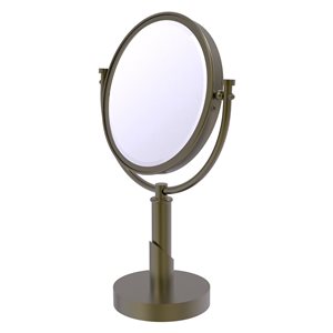Allied Brass Tribecca 8-in x 15-in Antique Brass Double-Sided Magnifying Countertop Vanity Mirror - 2X Magnification