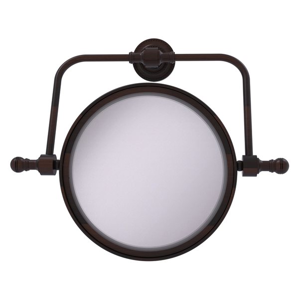 Allied Brass Retro Dot 8-in x 8-in Bronze Double-Sided Magnifying Wall-Mounted Vanity Mirror - 3X Magnification