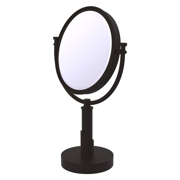 Allied Brass Tribecca 8-in x 15-in Oli-Rubbed Bronze Double-Sided Magnifying Countertop Vanity Mirror - 3X Magnification