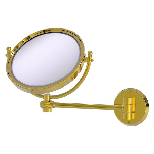 Allied Brass 11-in x 10-in Polished Brass Double-Sided Magnifying Wall-Mounted Vanity Mirror - 4X Magnification